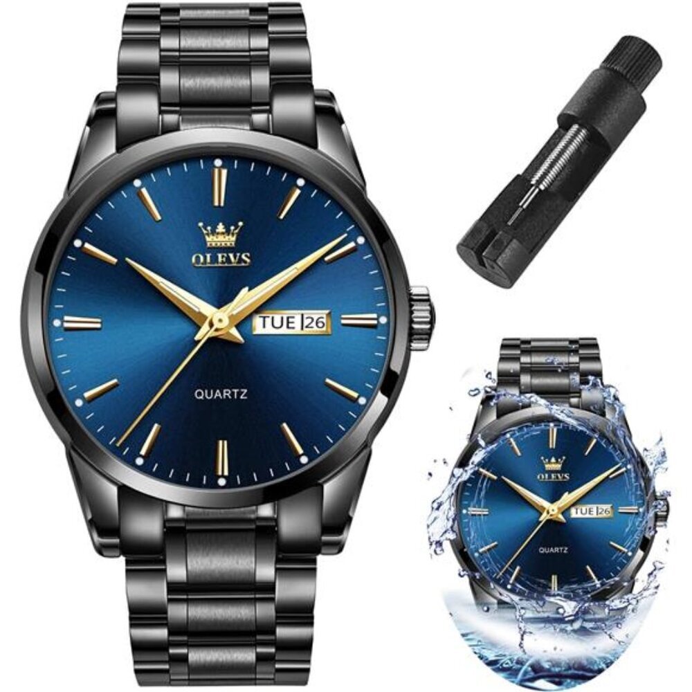 Luxury Watch Luminous Easy Read Chronograph Watches Black Face